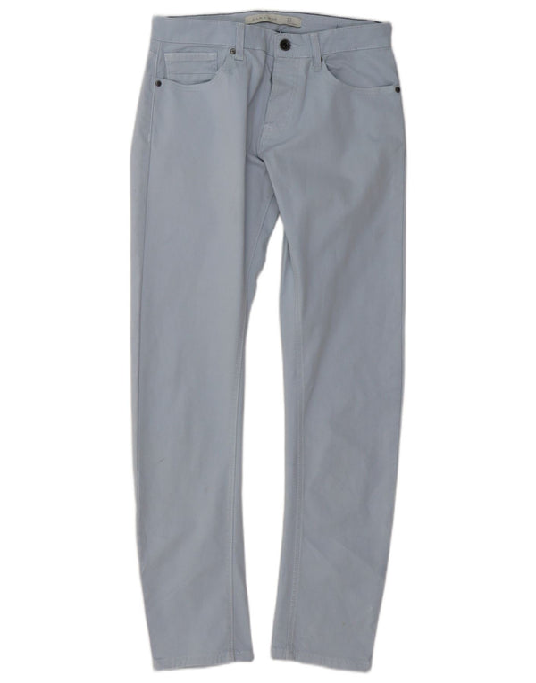 Pantaloni casual slim da uomo Zara EU 38 Small W30 L29 Cotone blu