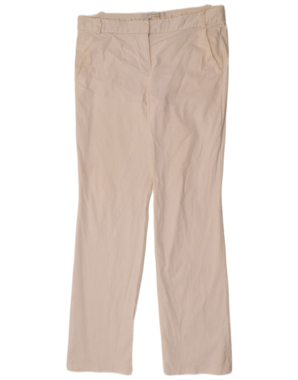 Pantaloni chino bootcut da donna Zara EU 44 XL W34 L35 cotone bianco