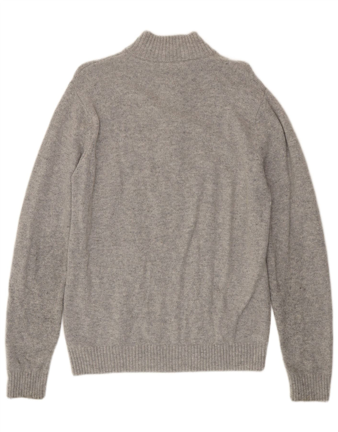 Crew Clothing Maglione da uomo con zip e collo in lana d'agnello grande grigia