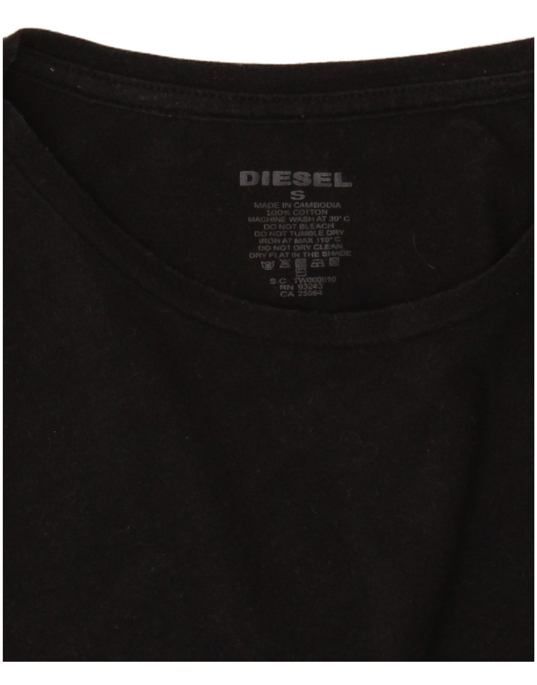 DIESEL T-shirt da uomo Top piccola in cotone nero