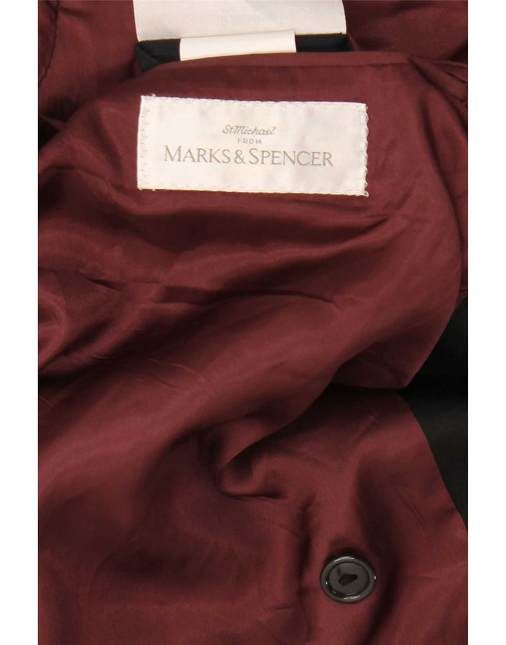 Giacca blazer doppiopetto da uomo Marks & Spencer UK 44 XL poliestere nero