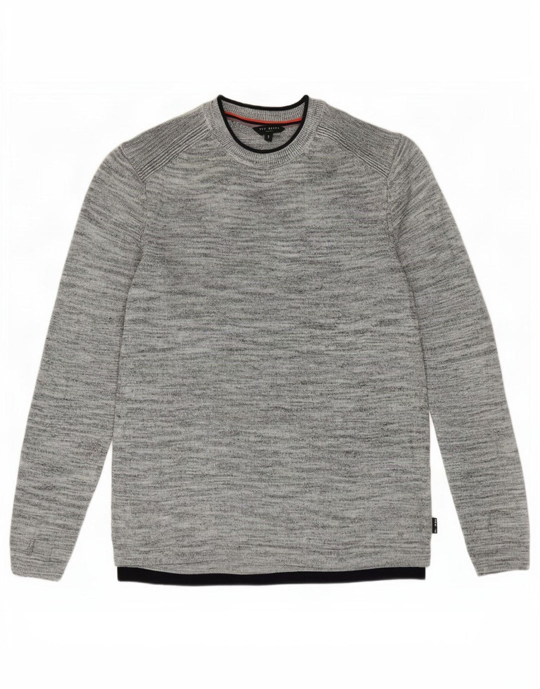 Maglione maglione girocollo da uomo Ted Baker taglia 3 Lino screziato grigio medio