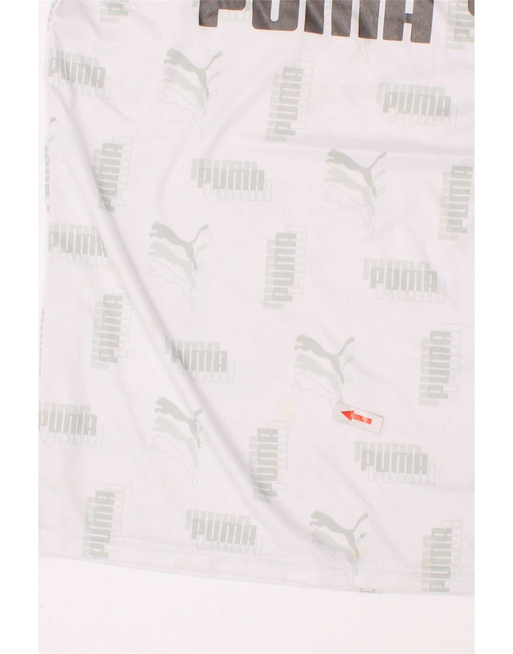 T-shirt grafica Puma da bambino, 7-8 anni, piccola, in poliestere bianco