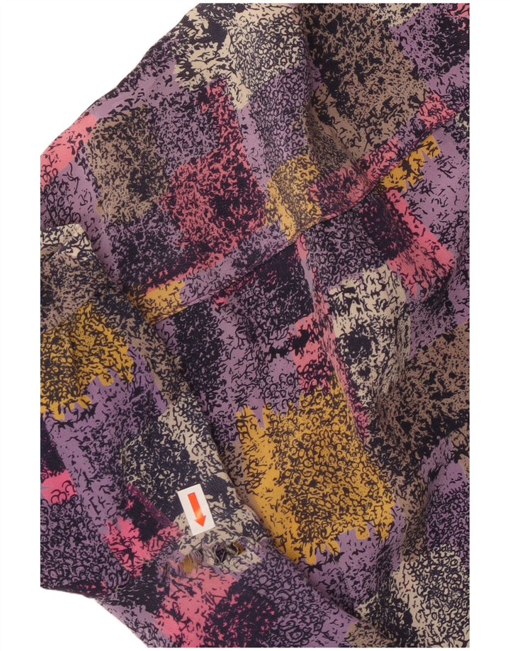 Abito a trapezio da donna VINTAGE UK 16 grande motivo a quadri multicolore