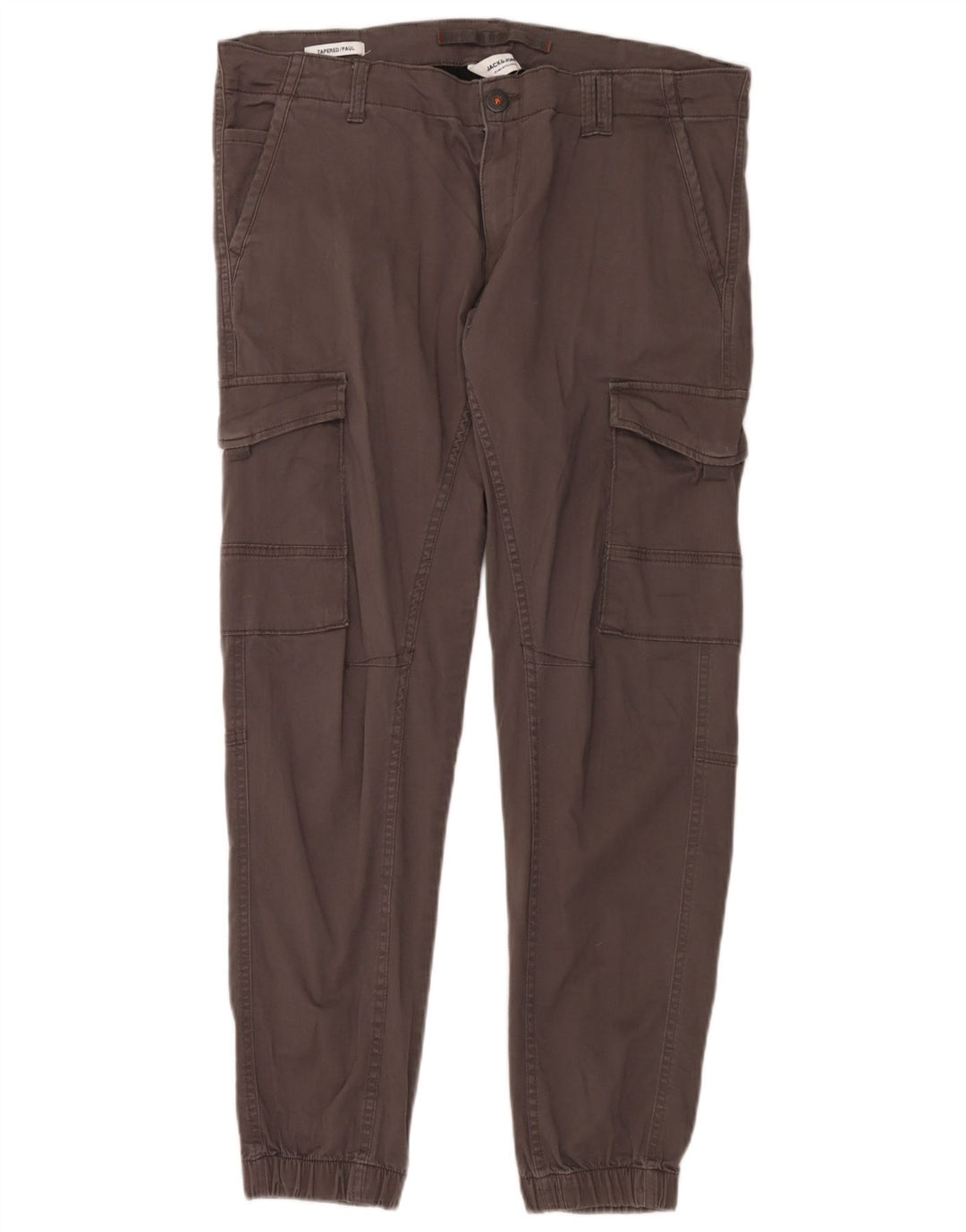 Pantaloni cargo da jogging da uomo Jack & Jones W36 L32 in cotone grigio
