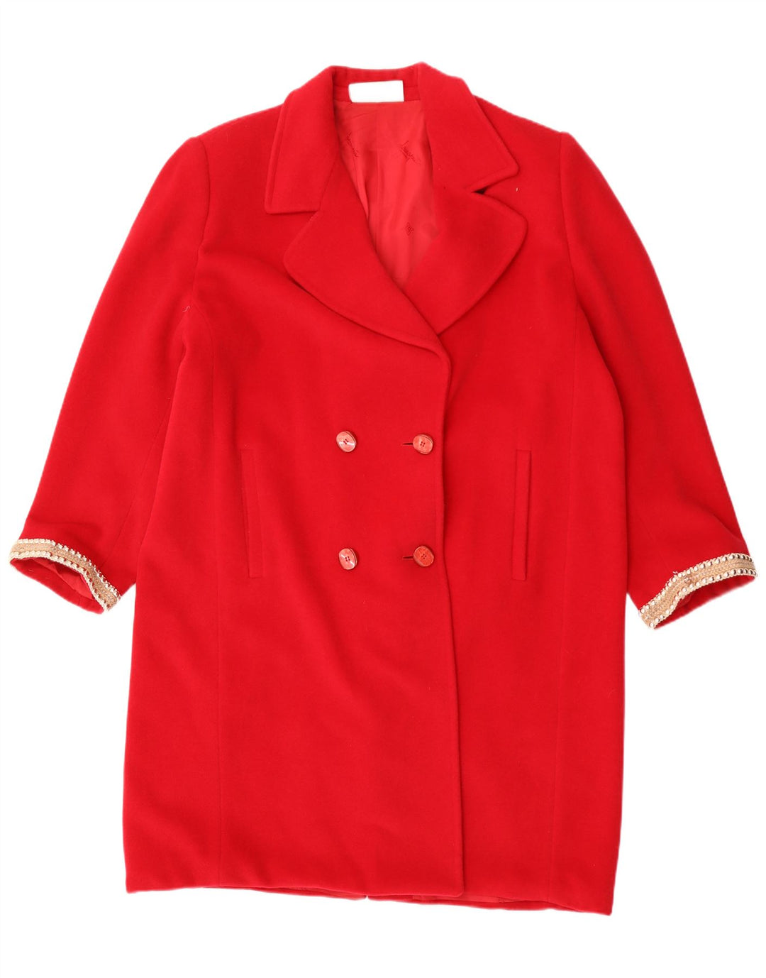 Laura Biagiotti Cappotto Doppio Petto Oversize da Donna IT 50 XL Rosso Lana