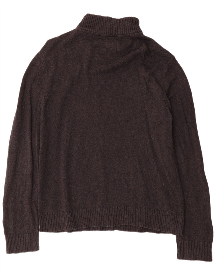 Maglione da uomo con collo con zip Fat Face, grande cotone grigio