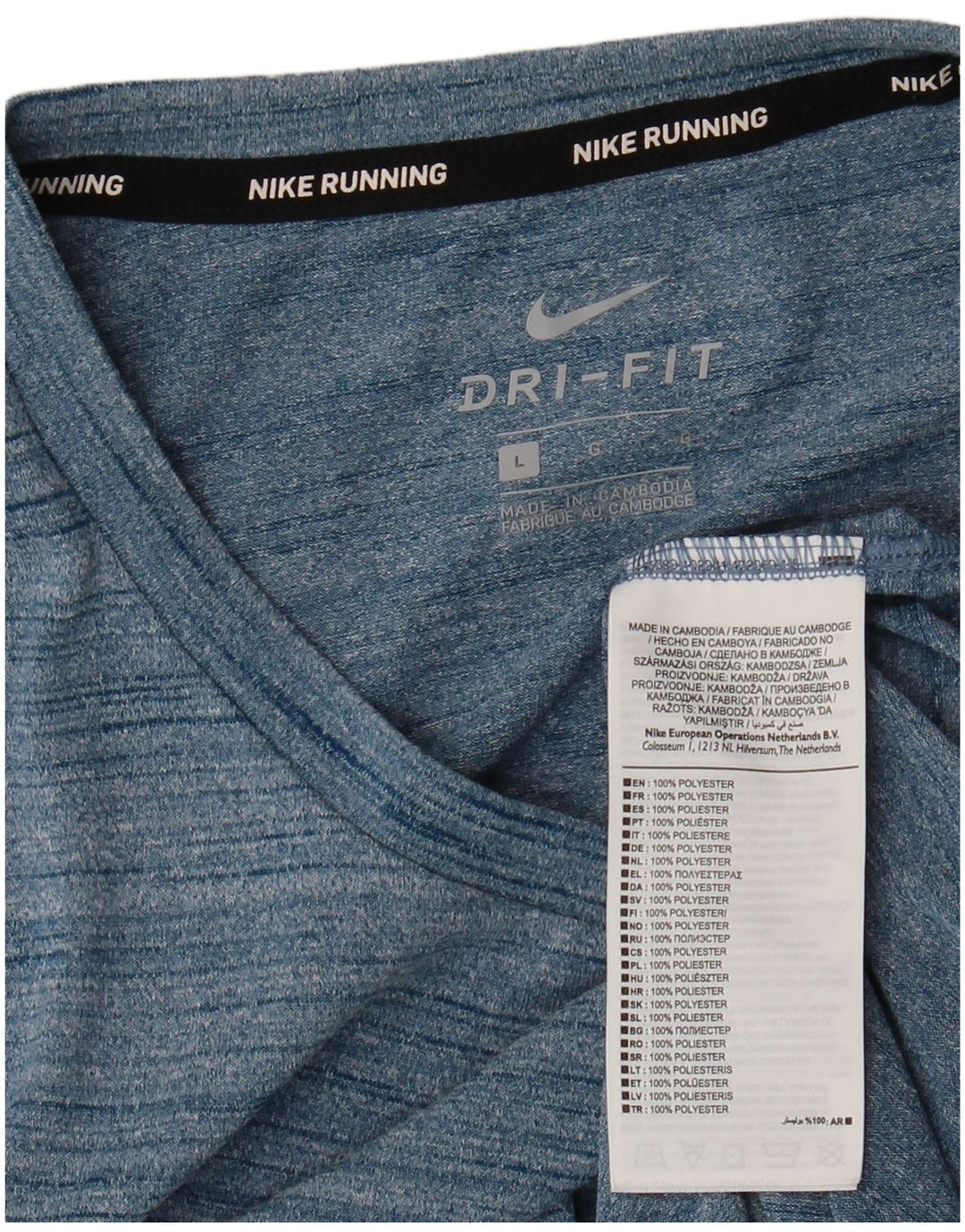 T-shirt Nike Dri Fit da uomo, grande, in poliestere chiazzato blu