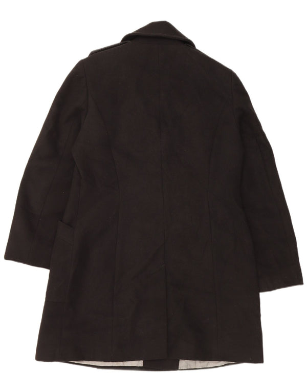 Cappotto doppiopetto da donna Marks & Spencer UK 14 grande poliestere nero