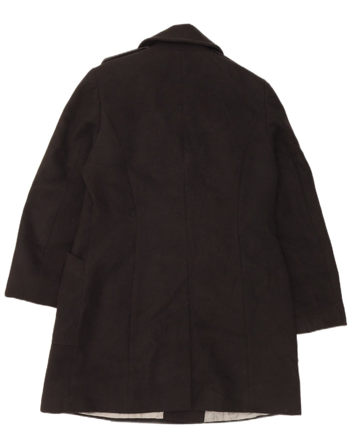 Cappotto doppiopetto da donna Marks & Spencer UK 14 grande poliestere nero