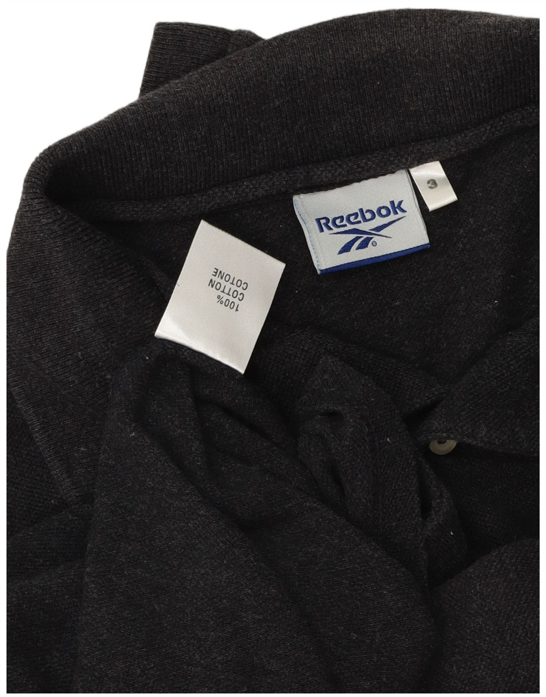 Polo Reebok da uomo grande in cotone grigio