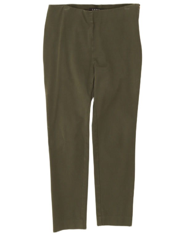 Pantaloni casual slim da donna Ralph Lauren US 8 Medium W30 L26 Viscosa verde
