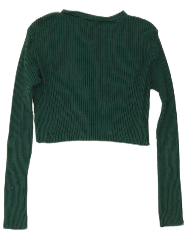Top corto da donna Zara a maniche lunghe UK 14 grande verde