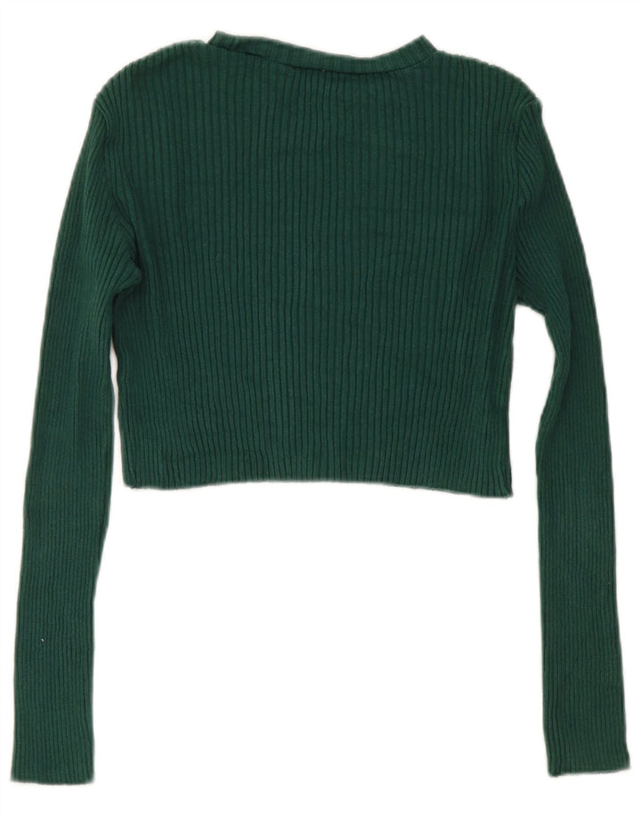 Top corto da donna Zara a maniche lunghe UK 14 grande verde