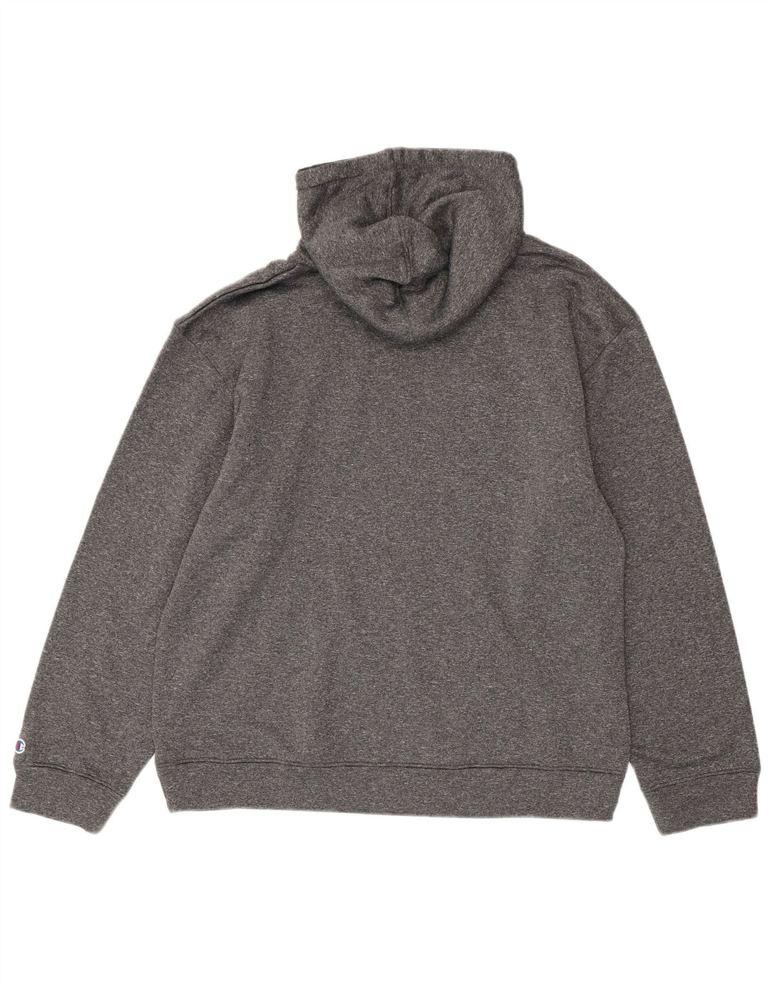 Maglione con cappuccio da uomo CHAMPION, grande poliestere chiazzato grigio