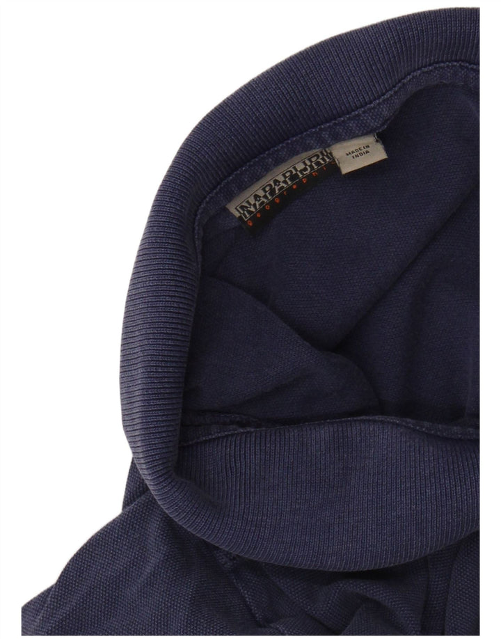 Polo da uomo NAPAPIJRI grande in cotone blu navy
