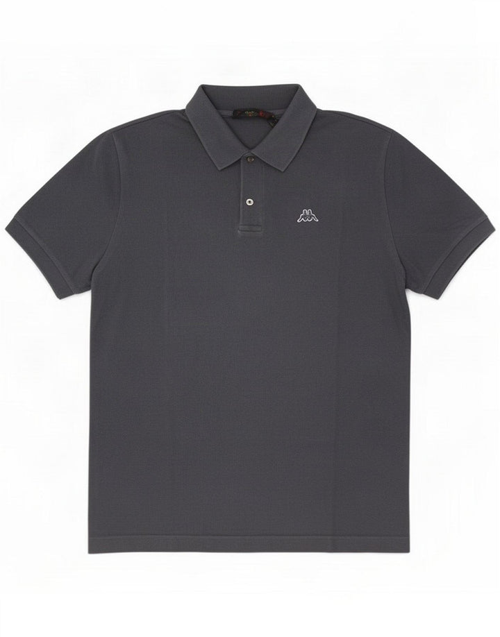Polo da uomo Kappa in cotone grigio medio