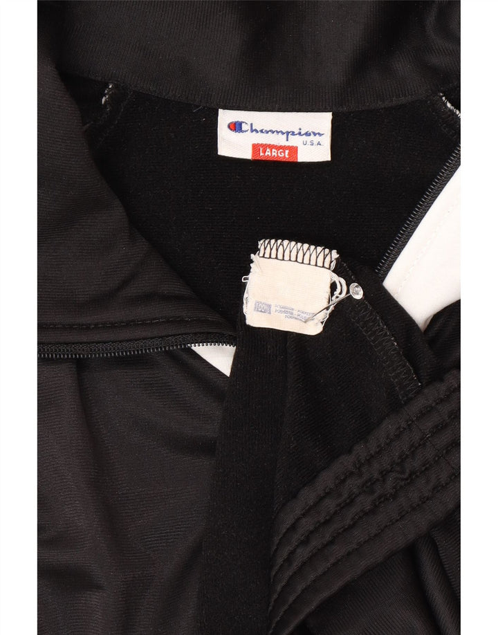 CHAMPION Giacca da tuta grafica da uomo grande color block nero