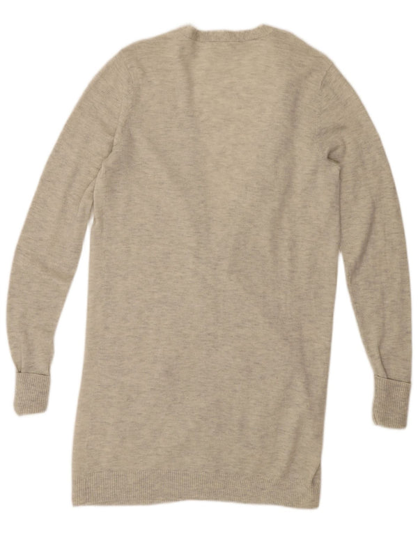 Maglione cardigan aperto lungo da donna Fat Face UK 12 Beige medio screziato
