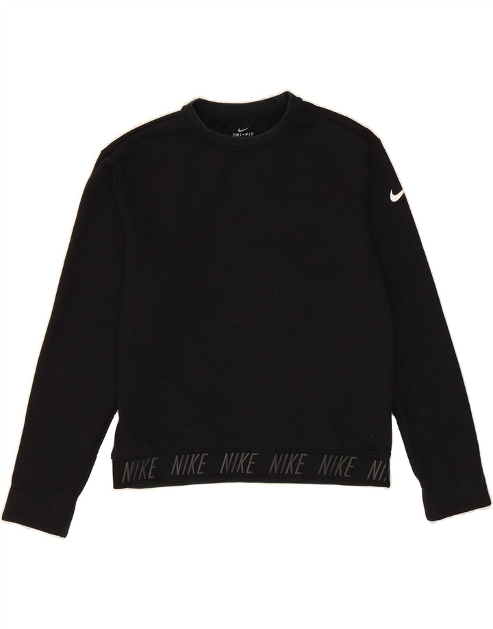 NIKE Womens Dri Fit Oversized Graphic Sweatshirt Jumper UK 10 Small Black Vintage Nike and Second-Hand Nike from Messina Hembry 