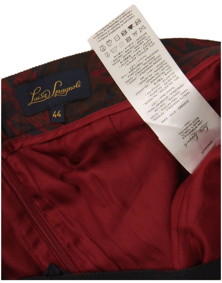 LUISA SPAGNOLI Gonna a trapezio da donna IT 44 Media W28 Poliestere floreale rosso