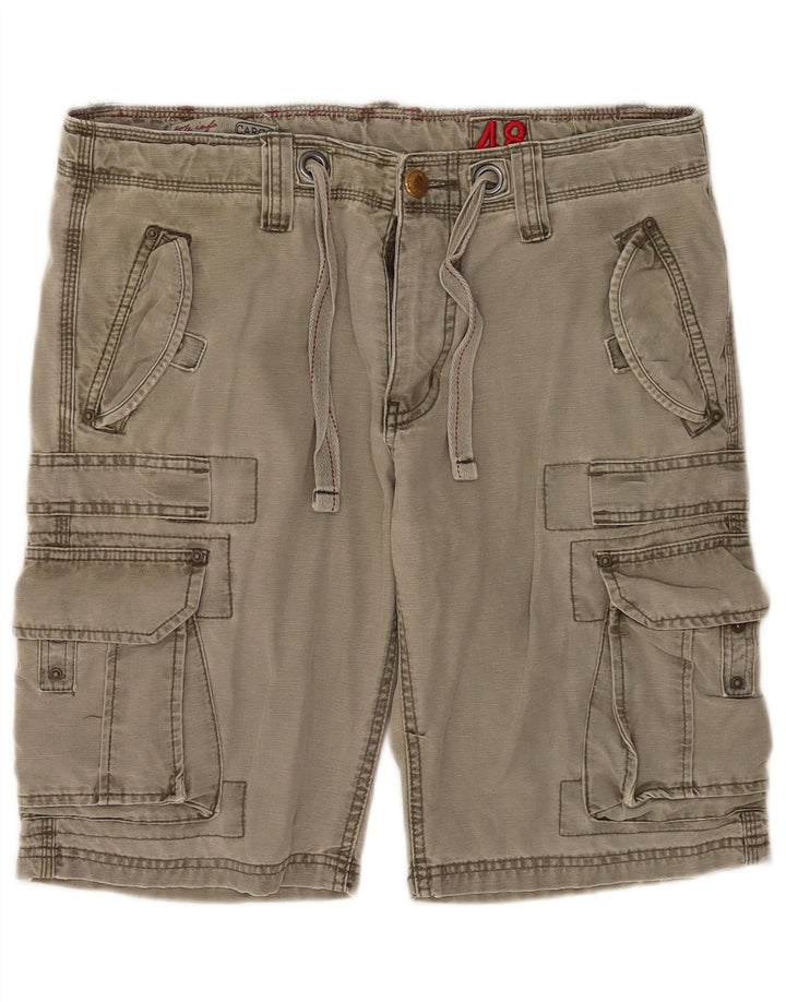 Pantaloncini cargo vintage da uomo IT 48 medi W32 cotone kaki