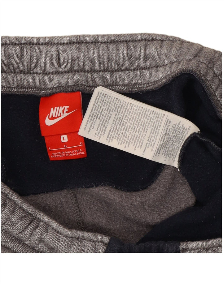 Pantaloncini sportivi da uomo Nike Large in cotone color block grigio