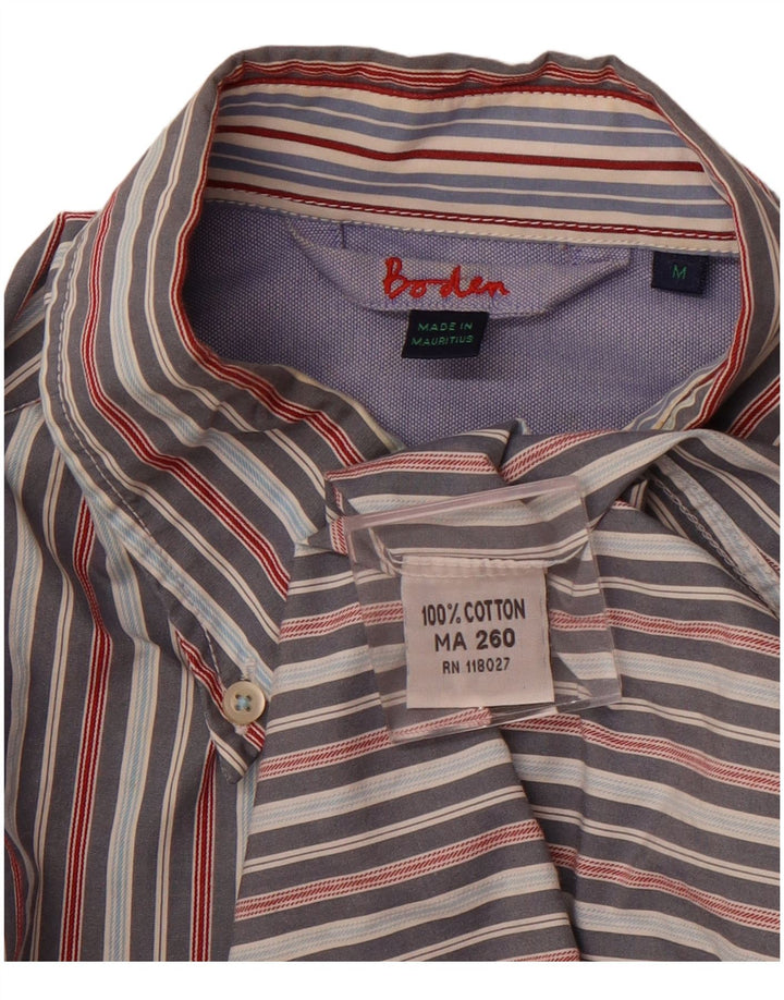 Camicia da uomo Boden in cotone a righe grigio medio
