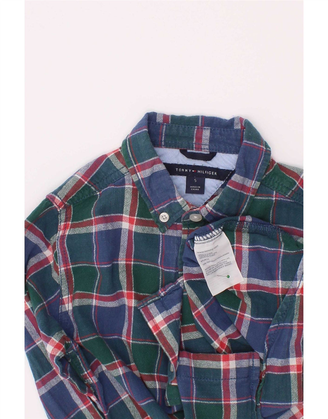 Camicia Tommy Hilfiger per ragazzi 4-5 anni in cotone a quadri blu