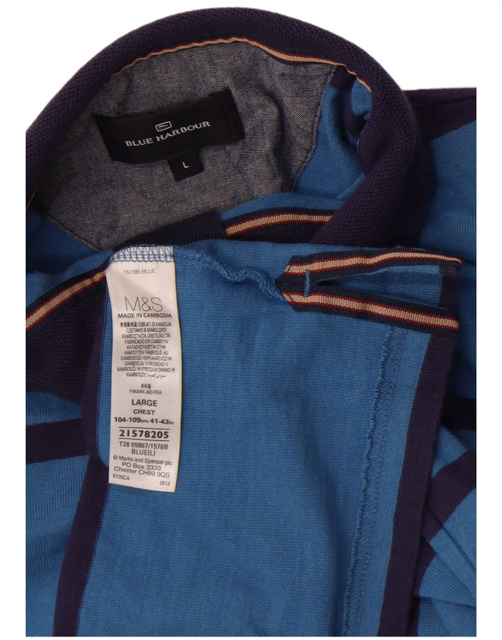 Marks & Spencer Felpa da uomo Blue Harbour Maglione grande a righe blu