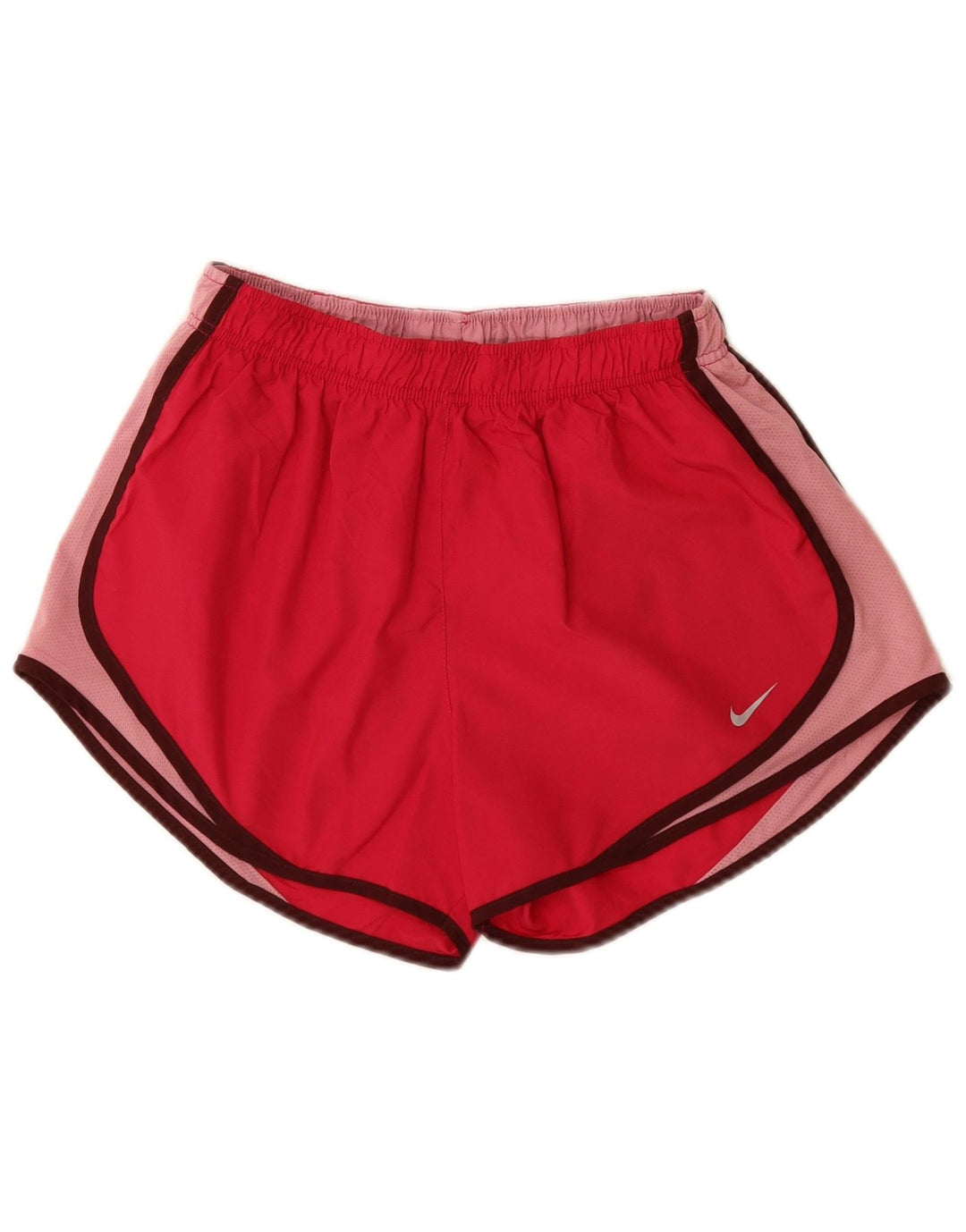 Pantaloncini sportivi Nike da donna Dri Fit UK 12 Medium Red Colourblock in poliestere
