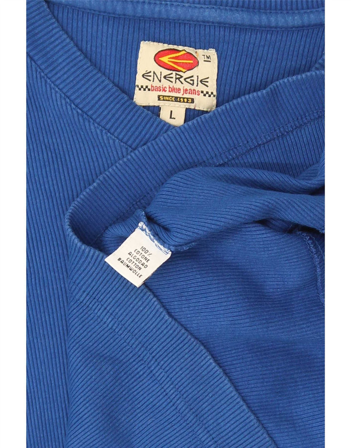 T-shirt da donna Energie Top grande in cotone blu
