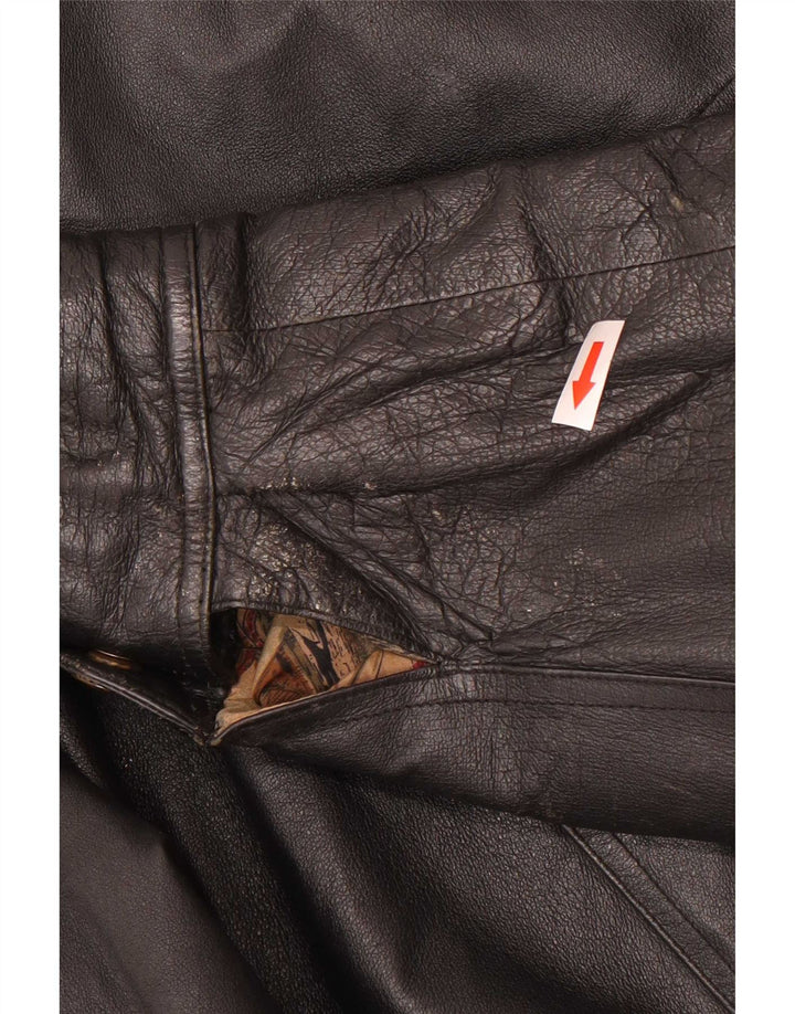 Giubbotto bomber in pelle da uomo C&A EU 48 medio nero
