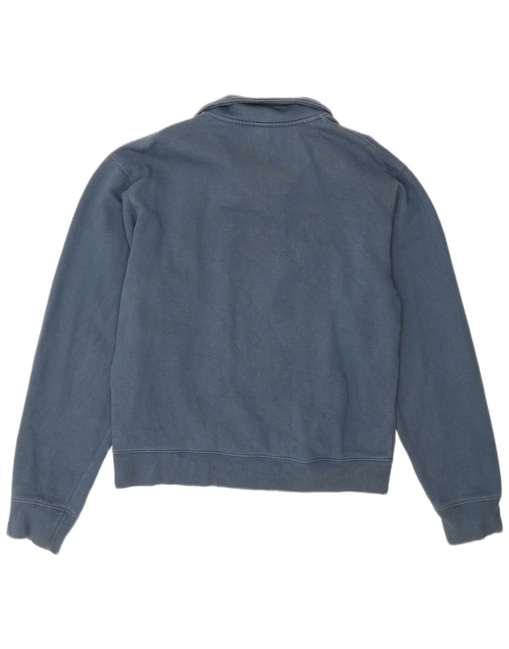 Gap Felpa da uomo con zip sul collo, maglione piccolo blu