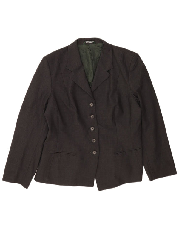 Giacca blazer a 5 bottoni da donna Laura Ashley UK 18 XL lana grigia