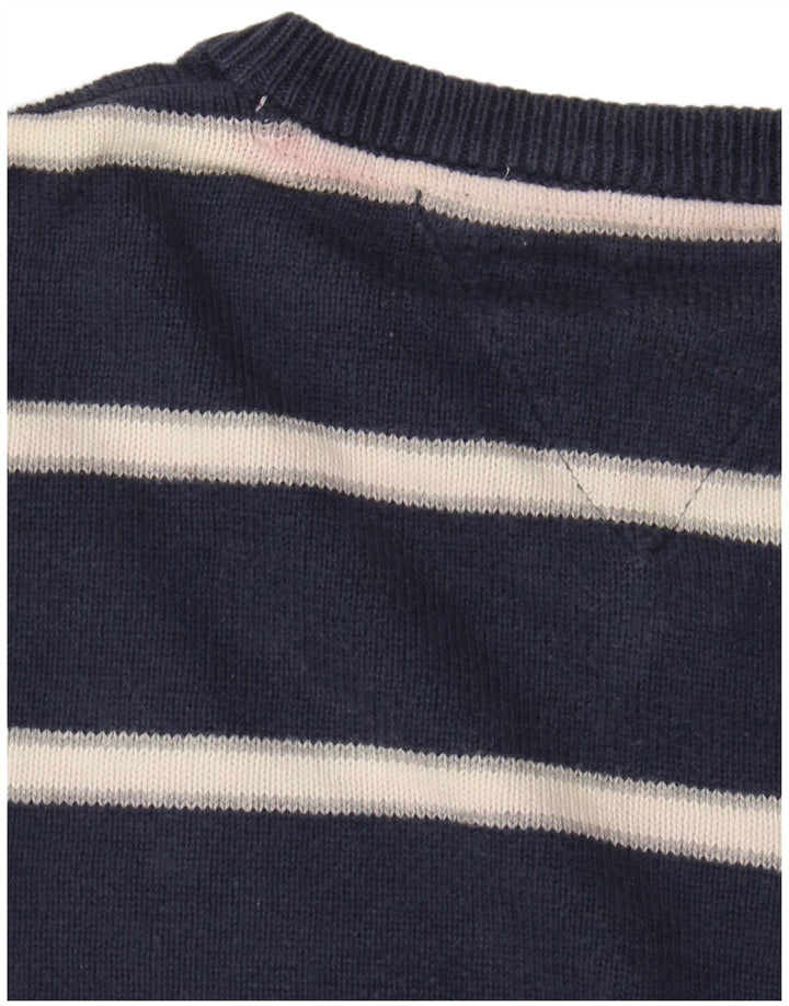 TOMMY HILFIGER Maglione maglione con scollo a V per ragazzi 11-12 anni a righe blu navy