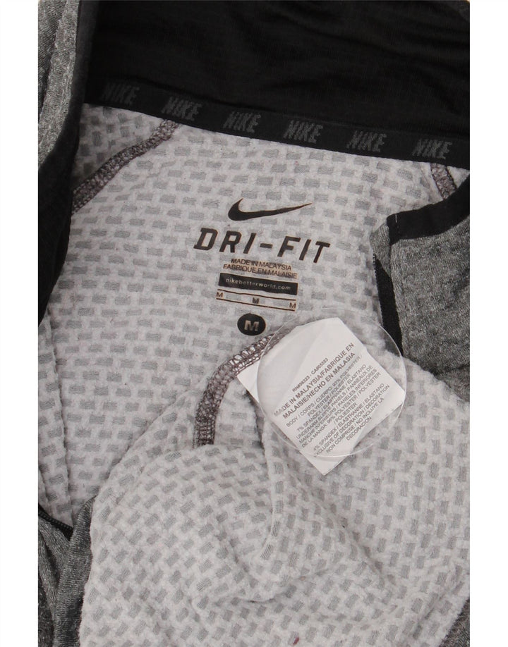 NIKE Top da tuta pullover con zip e collo Dri Fit da uomo, colore grigio medio