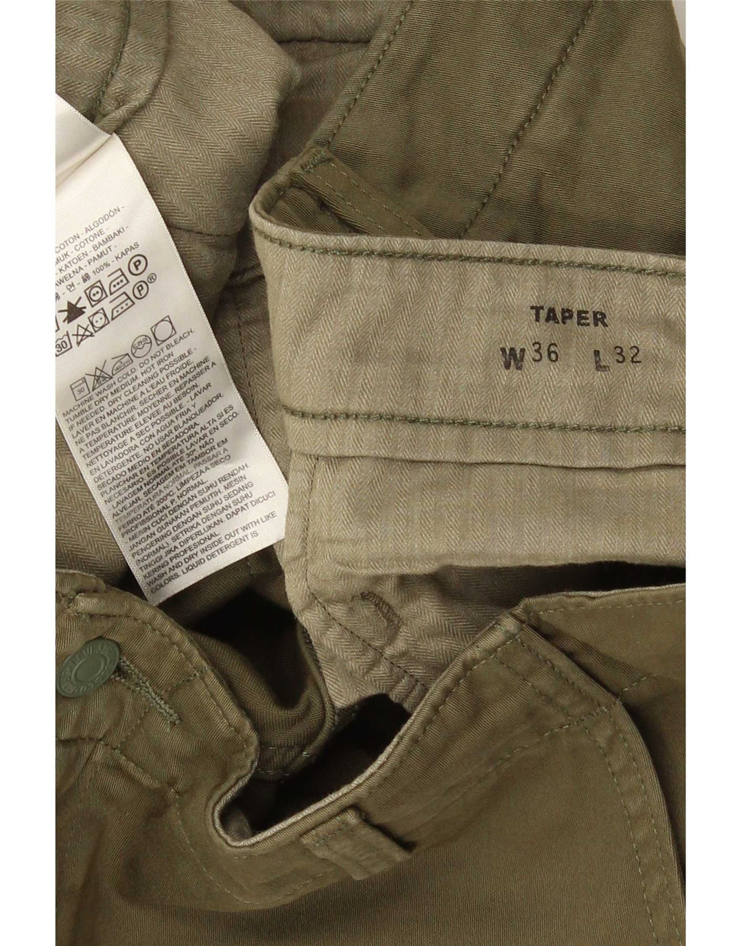 Pantaloni cargo affusolati da uomo Levi's W36 L32 cotone kaki