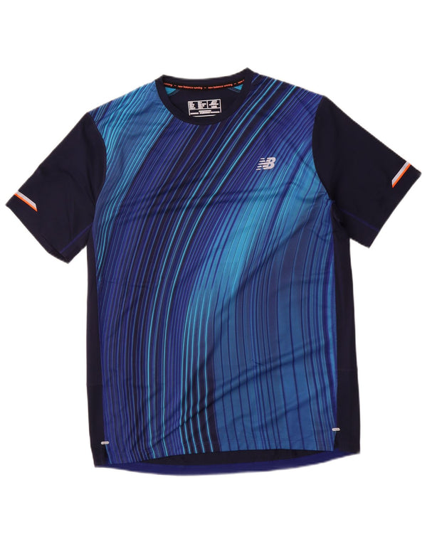T-shirt da uomo New Balance Top grande gessato blu navy