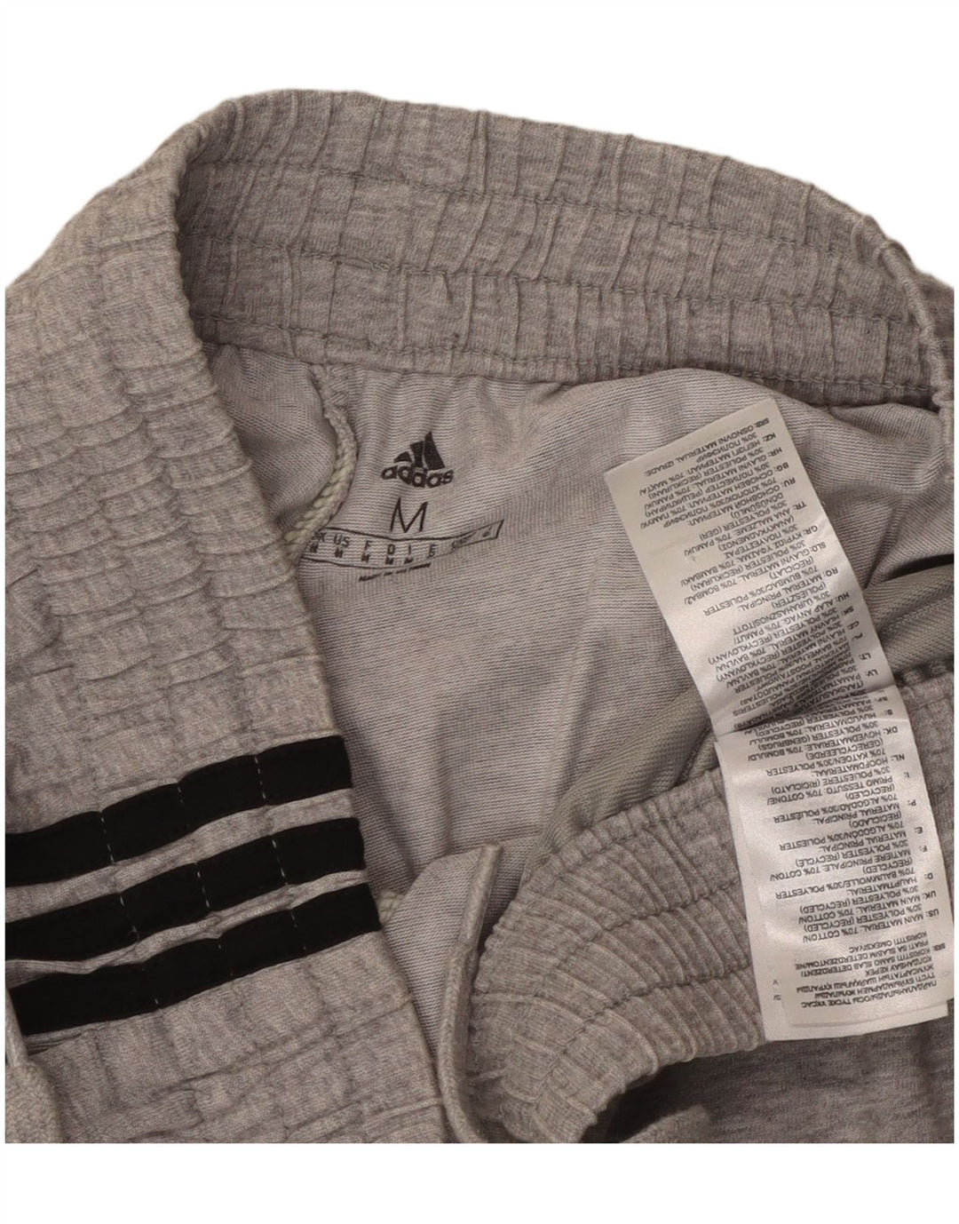 Pantaloncini sportivi da uomo Adidas in cotone chiazzato grigio medio