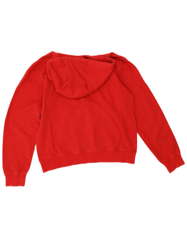 Felpa con cappuccio grafica corta da donna Champion UK 10 piccola in cotone rosso