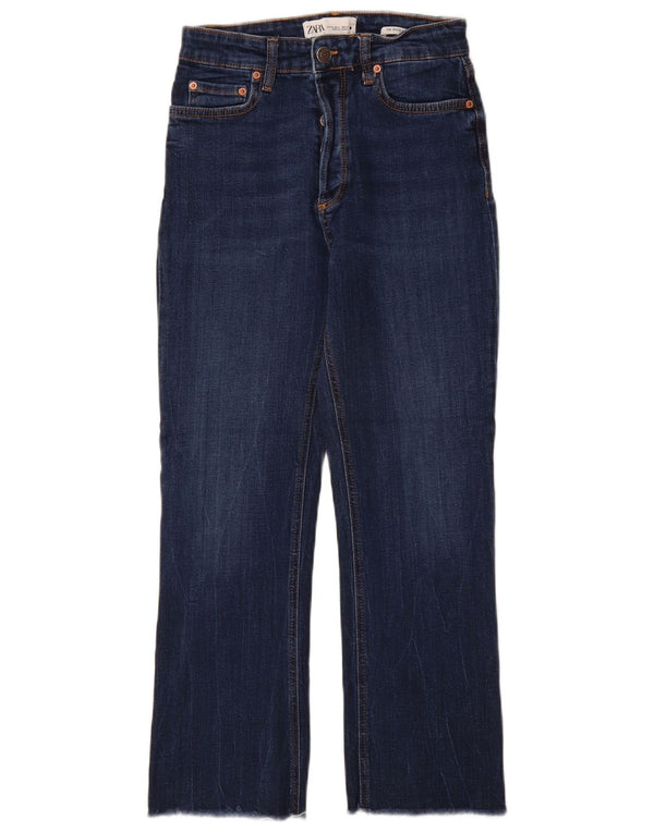 Jeans svasati a vita alta da donna Zara EU 36 XS W26 L27 cotone blu
