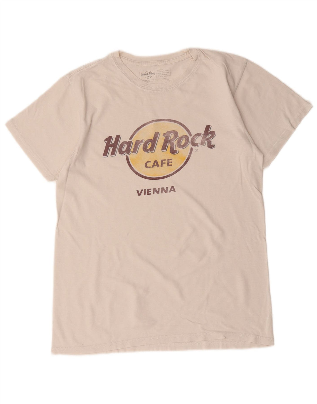 T-shirt grafica da uomo Vienna Hard Rock Cafe, cotone bianco medio