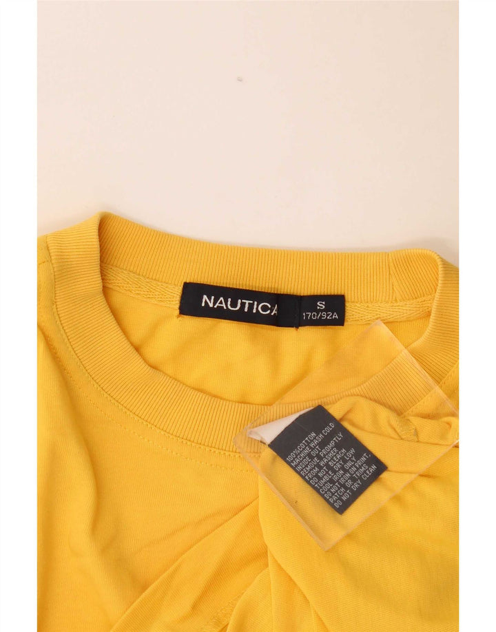 Nautica Top grafico da uomo a maniche lunghe in cotone giallo piccolo
