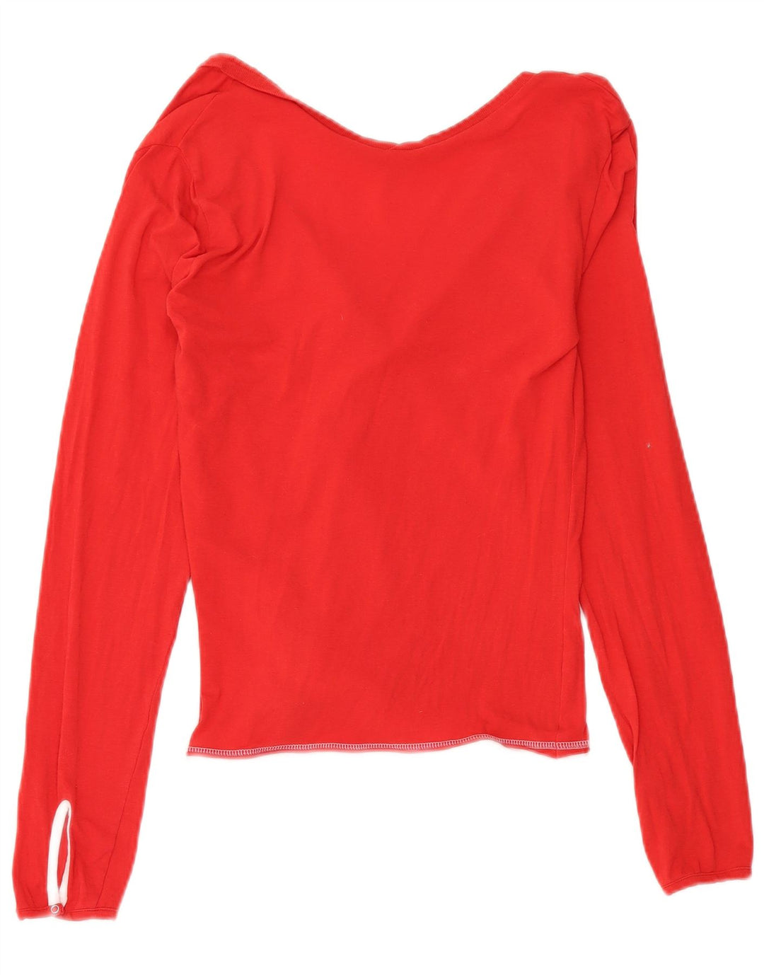 ARMANI JEANS Womens Top Long Sleeve EU 42 Large Red Cotton
