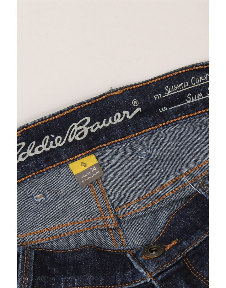 EDDIE BAUER Womens Slightly Curvy Straight Jeans US 14 W34 L29 Navy Blue Vintage Eddie Bauer and Second-Hand Eddie Bauer from Messina Hembry 