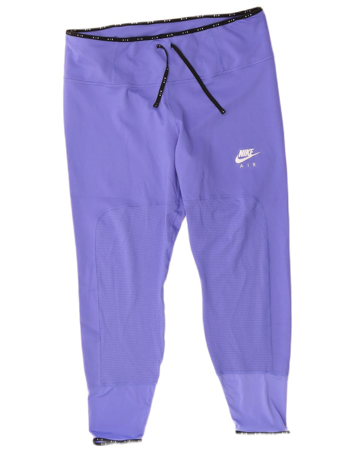 NIKE Womens Dri Fit Capri Leggings UK 18 XL Purple Polyester