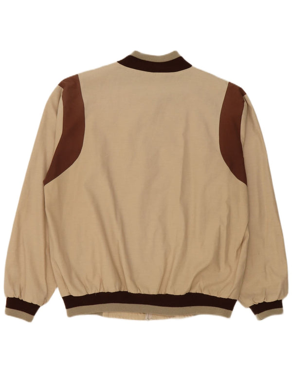 Giubbotto bomber vintage da uomo UK 42 XL Poliestere color block beige
