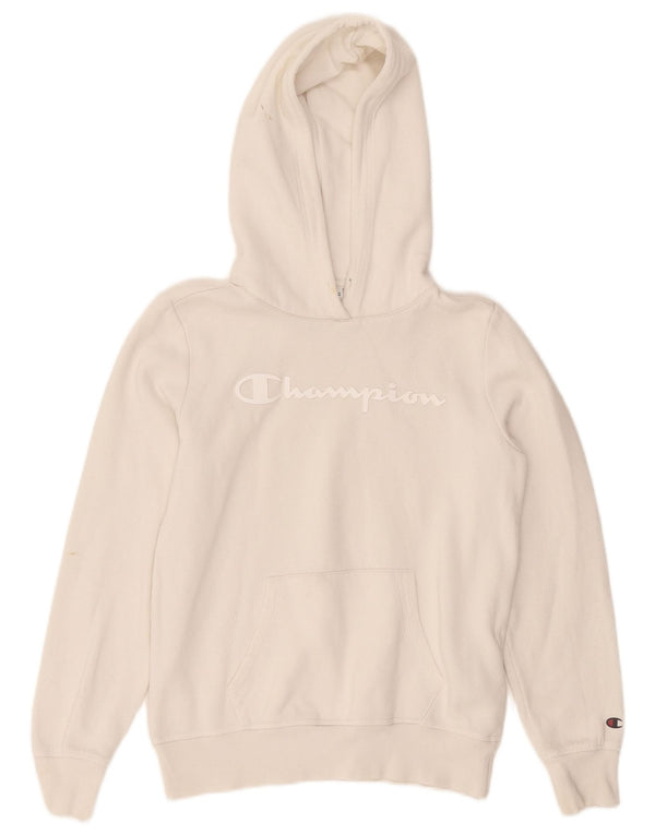 Maglione con cappuccio grafico da donna Champion UK 14 Cotone bianco medio