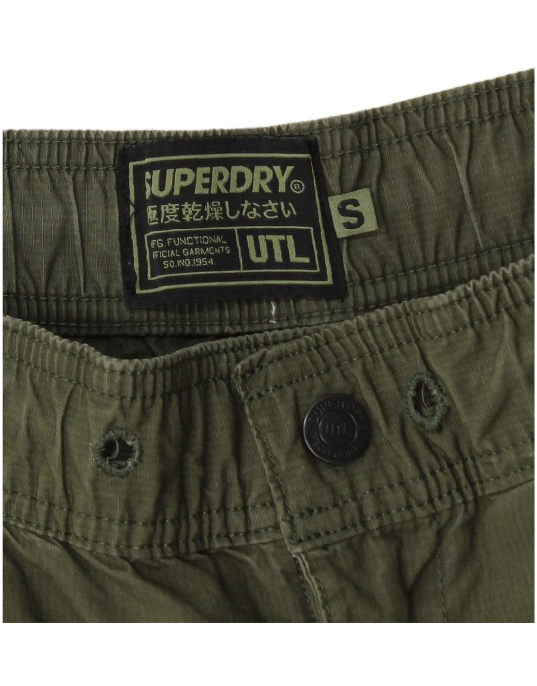 Pantaloncini cargo da uomo Superdry piccoli W30 in cotone verde